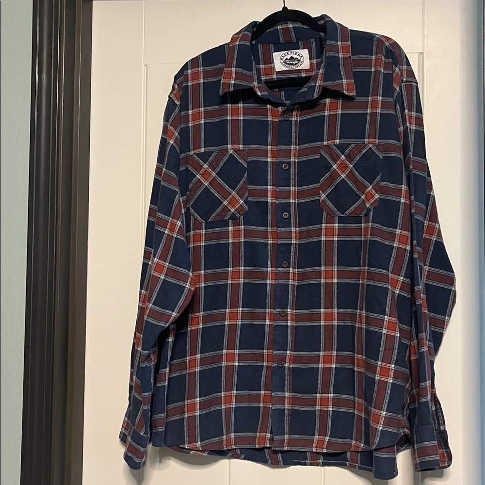 Blue Ridge by Wrangler Flannel Plaid Button-Up Shirt